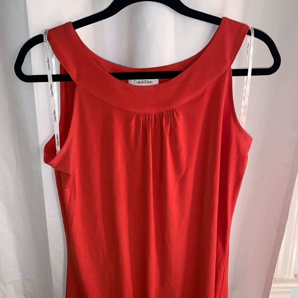 Medium Orange Calvin Klein sleeveless formal top!